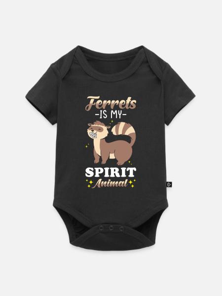 Frettchen Geschenk für Frettchen Besitzer - Baby Premium Kurzarmbody - Schwarz