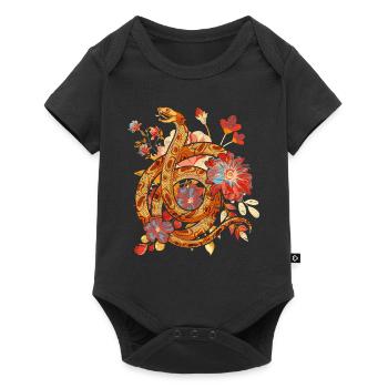 Vintage Flowers Predator Gift Reptile Snake - Baby Premium short-sleeve bodysuit - black - Front