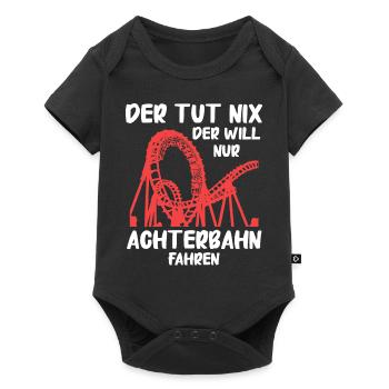 Achterbahn Freizeitpark Roller Coaster - Baby Premium Kurzarmbody - Schwarz - Vorne