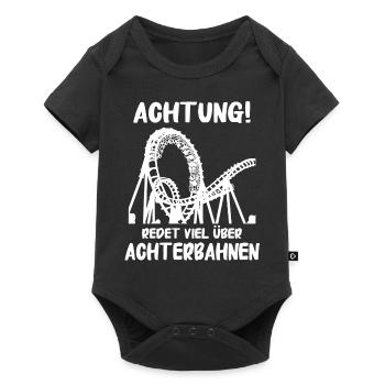 Achterbahn Freizeitpark Roller Coaster - Baby Premium Kurzarmbody - Schwarz - Vorne