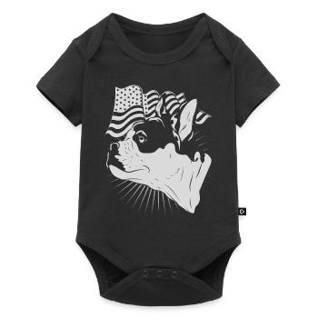America Dogs USA Flag Bouledogue Français - Body à manches courtes Premium Bébé - noir - Devant