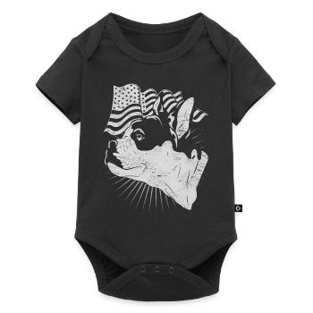 USA Flag Frenchie Dogs French Bulldog - Body à manches courtes Premium Bébé - noir - Devant