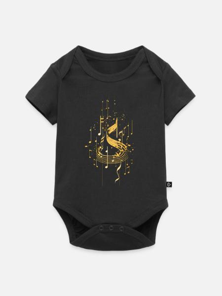 Musiknotizen Bling - Baby Premium Kurzarmbody - Schwarz