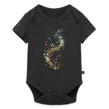Notes de rêve de musique - Body à manches courtes Premium Bébé - noir - Devant