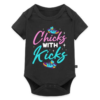 Funny Chicks With Kicks - Cool Sneakers Girly - Baby Premium short-sleeve bodysuit - black - Front