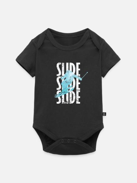 Slide Skifahren - Baby Premium Kurzarmbody - Schwarz