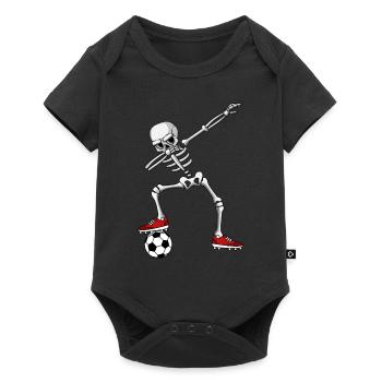 Dabbing skeleton with football, Halloween - Baby Premium short-sleeve bodysuit - black - Front