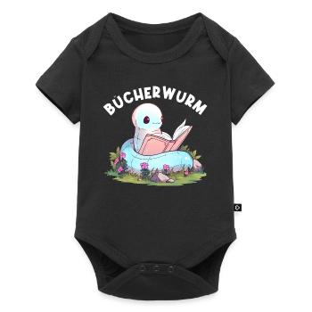 Leidenschaftlicher Leser Leserin Leseratte - Baby Premium Kurzarmbody - Schwarz - Vorne
