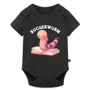 Leidenschaftlicher Leser Leserin Leseratte - Baby Premium Kurzarmbody - Schwarz - Vorne