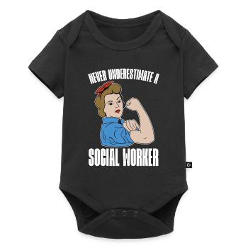 Les services sociaux ne sous-estiment jamais un socialiste - Body à manches courtes Premium Bébé - noir - Devant