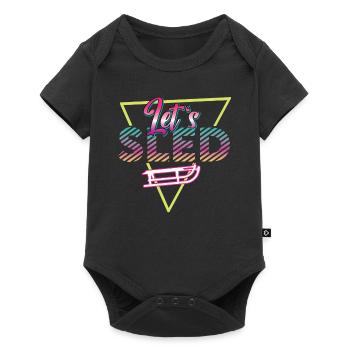 80s Let's Sled Retro Sled Outfit - Baby Premium short-sleeve bodysuit - black - Front