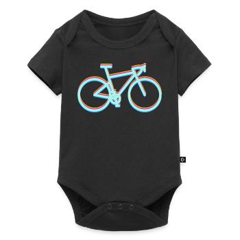 Gravel Bike Rennrad Fahrrad Glitch - Baby Premium Kurzarmbody - Schwarz - Vorne