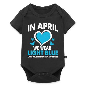 In April we wear a light blue - Baby Premium short-sleeve bodysuit - black - Front
