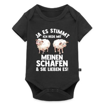 Landwirt Schäfer Bauernhof Schafe - Baby Premium Kurzarmbody - Schwarz - Vorne