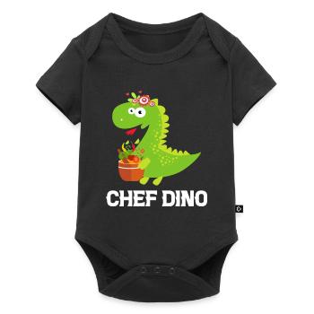 Chef Dino Kitchen Cook & Dinosaur Lover Kitchen Co - Baby Premium short-sleeve bodysuit - black - Front