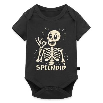 Prächtiges Skelett Lustiges Halloween - Baby Premium Kurzarmbody - Schwarz - Vorne