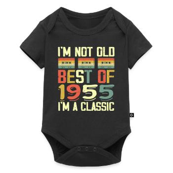 1955 Ich bin nicht alt Ich bin klassisch Jahrgang 1955 Geburtstag - Baby Premium Kurzarmbody - Schwarz - Vorne