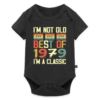 1979 I'm Not Old I'm Classic Vintage 1979 Geburtstag - Baby Premium Kurzarmbody - Schwarz - Vorne