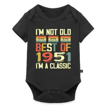 1951 I'm Not Old I'm Classic Vintage 1951 Geburtstag - Baby Premium Kurzarmbody - Schwarz - Vorne