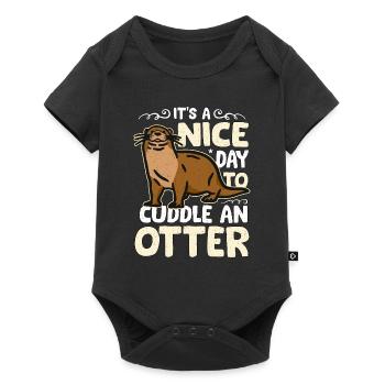 Otter It's A Nice Day To Cuddle An Otter Animals - Baby Premium Kurzarmbody - Schwarz - Vorne