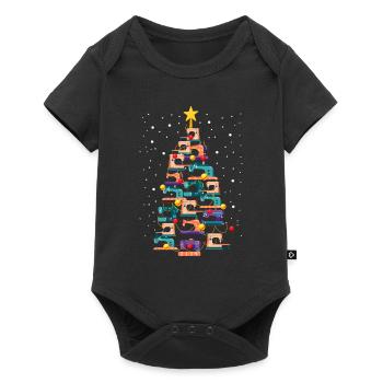 Funny Sewing Machine Christmas Tree Knitting Sew - Baby Premium short-sleeve bodysuit - black - Front