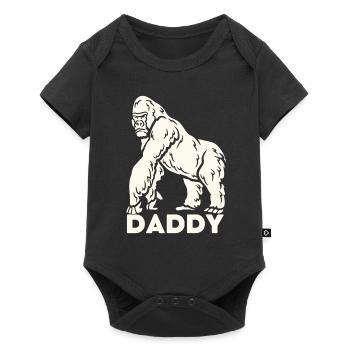 Daddy Gorilla Protective Father - Baby Premium short-sleeve bodysuit - black - Front