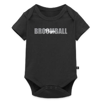Broomball Spieler Schriftsatz - Baby Premium Kurzarmbody - Schwarz - Vorne