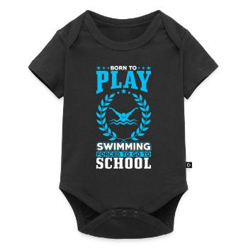 Born to play swimming - Baby Premium short-sleeve bodysuit - black - Front