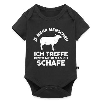 Landwirt Schäfer Bauernhof Schafe - Baby Premium Kurzarmbody - Schwarz - Vorne