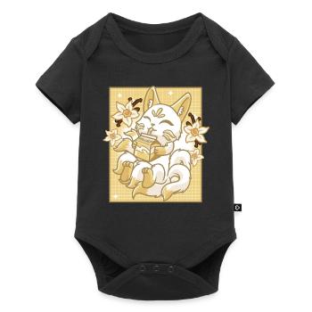 Kitsune Japon Anime Kawaii Vanille Lait - Body à manches courtes Premium Bébé - noir - Devant