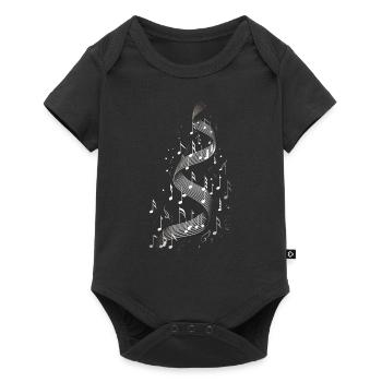 Notes de flux musical - Body à manches courtes Premium Bébé - noir - Devant
