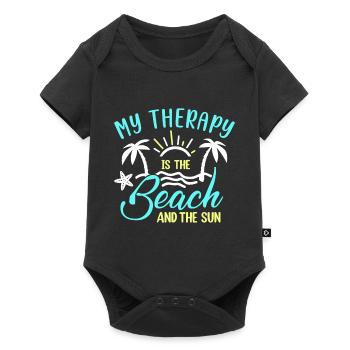 My therapy is the beach and the sun - Baby Premium short-sleeve bodysuit - black - Front