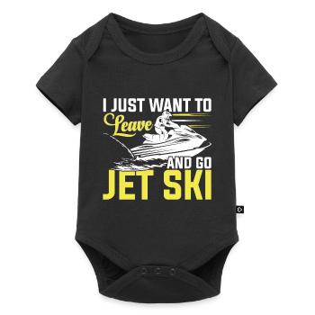 I just want to get away and ride a jet ski - Baby Premium short-sleeve bodysuit - black - Front