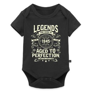 Chemise d’anniversaire légendaire de 1945 - Body à manches courtes Premium Bébé - noir - Devant