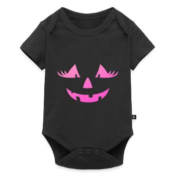 Cute Pink Pumpkin Jack O Lantern Halloween - Baby Premium short-sleeve bodysuit - black - Front