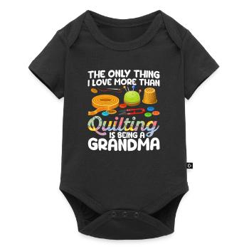 The only thing I love more than quilting - Baby Premium short-sleeve bodysuit - black - Front