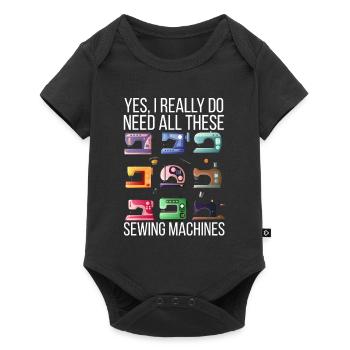Yes, I really need all these sewing machines - Baby Premium short-sleeve bodysuit - black - Front