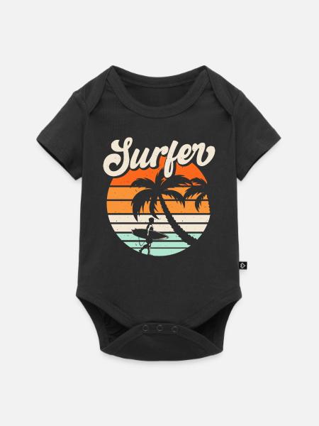 Surfen Surfer - Baby Premium Kurzarmbody - Schwarz