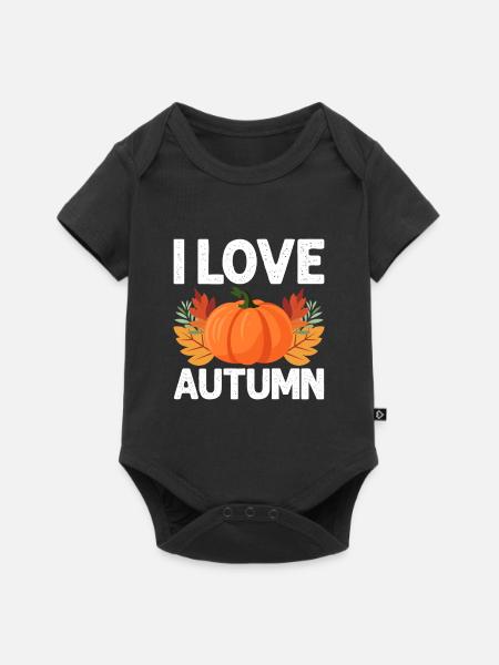 Herbst - Baby Premium Kurzarmbody - Schwarz