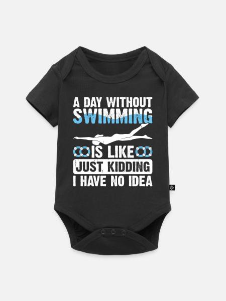 Schwimmen Schwimmer - Baby Premium Kurzarmbody - Schwarz
