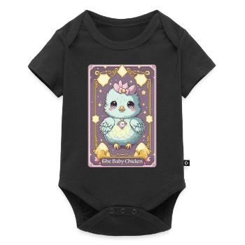 Kawaii Tarot Card The Baby Chicken Pastel Goth Ani - Baby Premium Kurzarmbody - Schwarz - Vorne