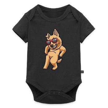 Basque Shepherd Dog Dog with Sunglasses - Baby Premium short-sleeve bodysuit - black - Front