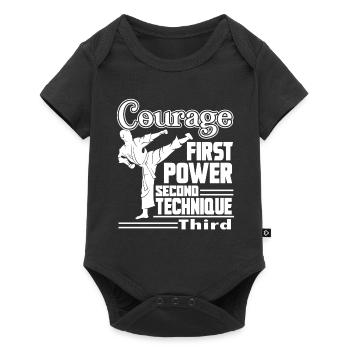 Karate Karate Courage First Power Second - Baby Premium short-sleeve bodysuit - black - Front