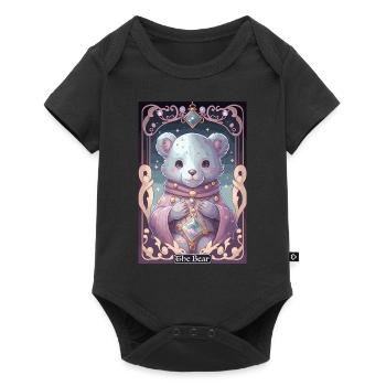 Kawaii Tarot Card The Bear Pastel Goth Anime Witch - Baby Premium Kurzarmbody - Schwarz - Vorne