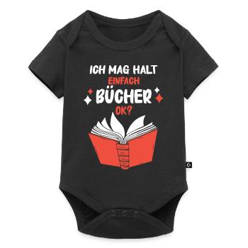 Buch Lesen Bücher Buch Nerd Bücherwurm - Baby Premium Kurzarmbody - Schwarz - Vorne