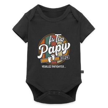 Futur Papy 2024 Cadeau annonce grossesse Homme - Body à manches courtes Premium Bébé - noir - Devant