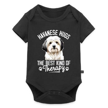 Câlins bichons : le meilleur type de thérapie - Body à manches courtes Premium Bébé - noir - Devant