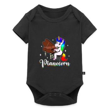 Pianocorn - Licorne au piano - Body à manches courtes Premium Bébé - noir - Devant
