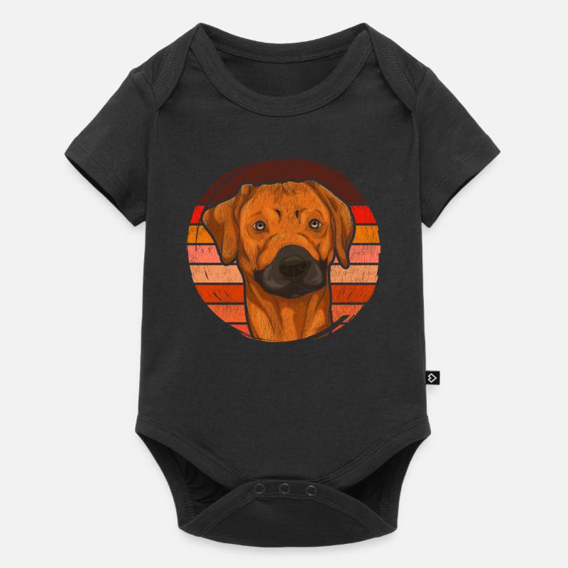 Retro Rhodesian Ridgeback - Baby Premium Kurzarmbody - Schwarz