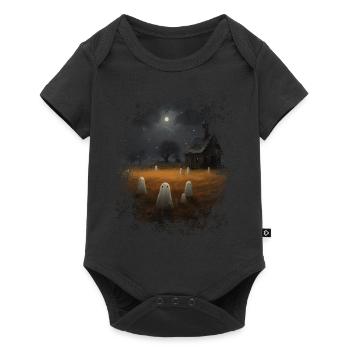 Vintage Ghost Farm Barn Gothic Halloween - Baby Premium short-sleeve bodysuit - black - Front